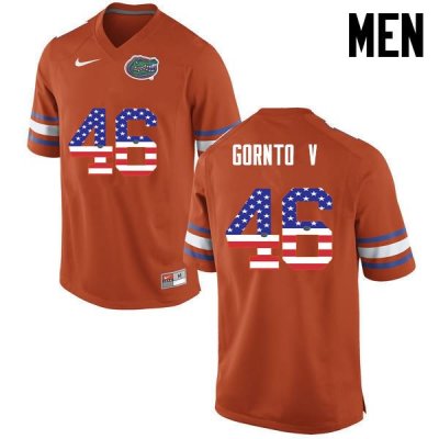 Men's Florida Gators #46 Harry Gornto V NCAA Nike Orange USA Flag Fashion Authentic Stitched College Football Jersey IJI4162RL